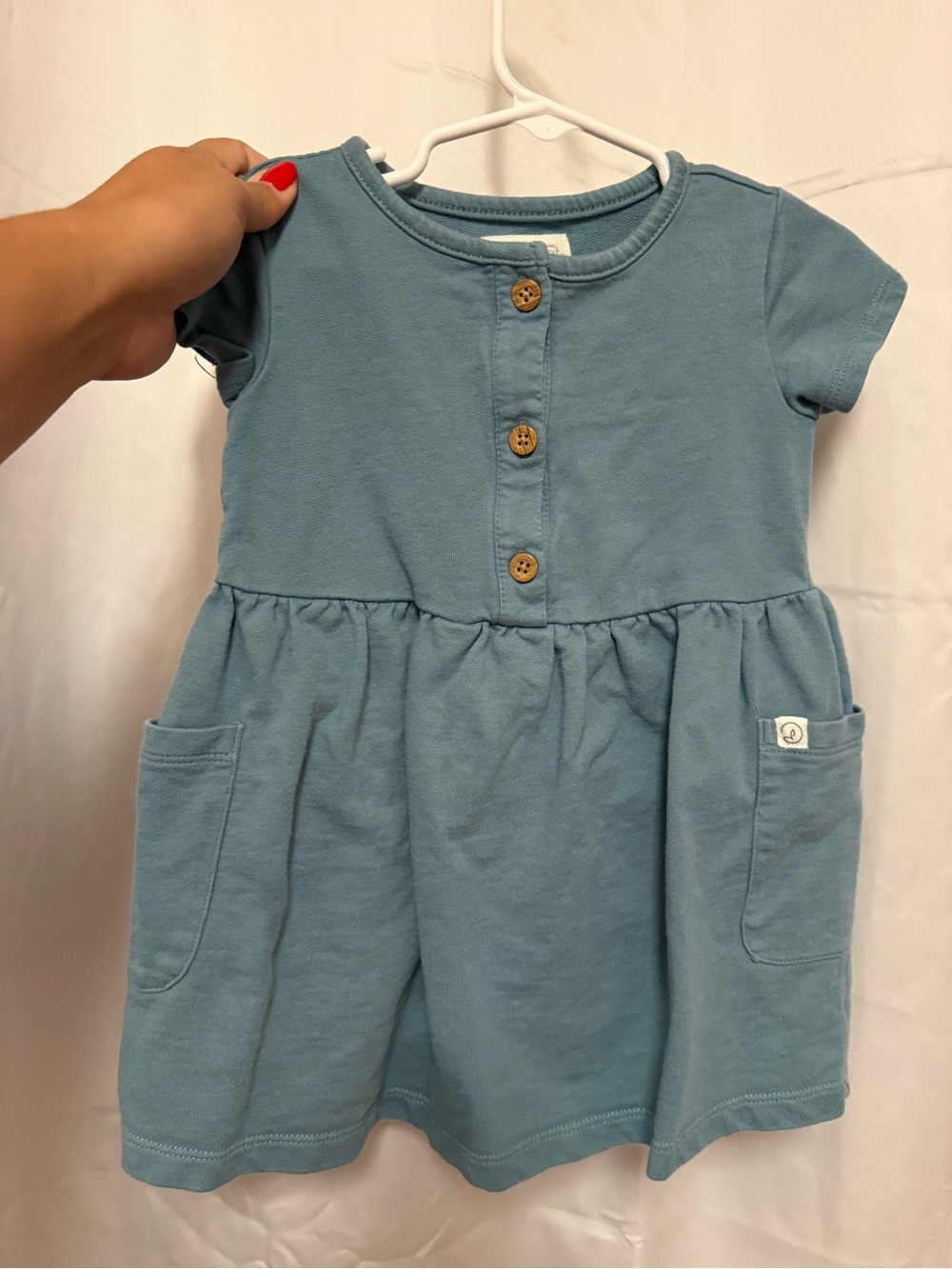Everyday Blue Cotton Pocket Dress for Kids